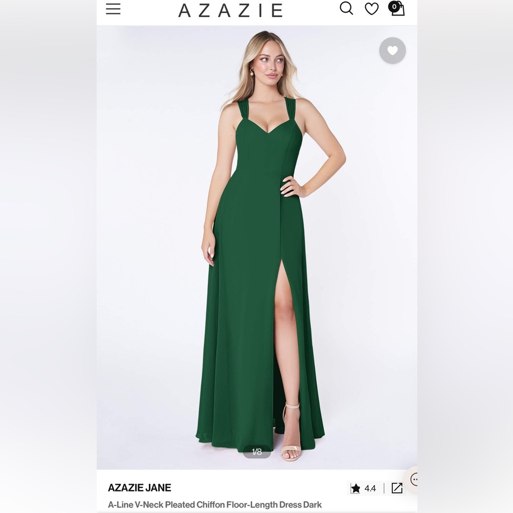 NWT Dark Green Azazie Jane bridesmaid dress size A10